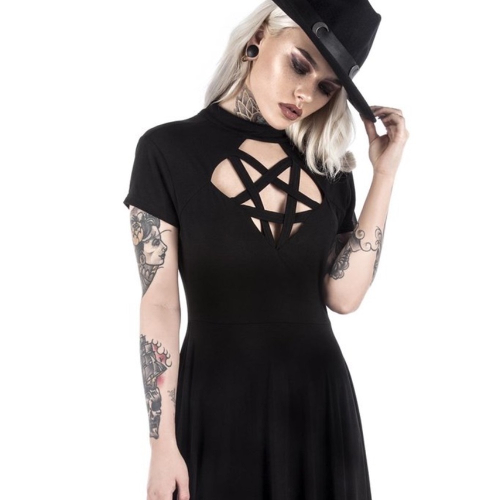 Killstar Scariel Penta Pentagram Skater Dress Size Large
